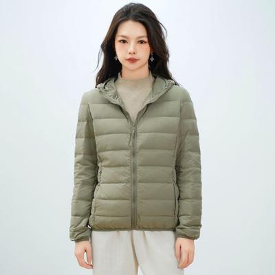 Feather Women's 90 Fleece Женская одежда с капюшоном Бесшовная пластиковая пуховая куртка Короткая куртка большого размера