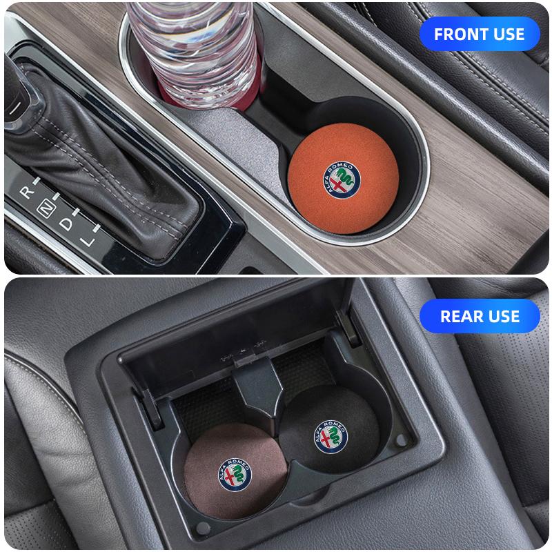 LMRGZ1 For Alfa Romeo Car Anti-slip Water Cup Heat Insulation Mat Suede Decor Coaster For Alfa Romeo Giulietta GT 159 147 156 Mito Brer