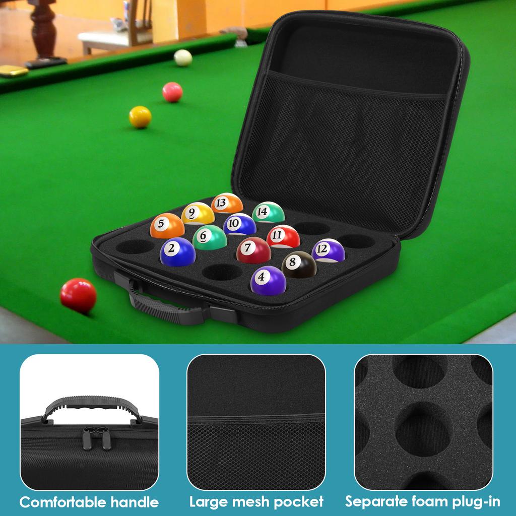 16/32 Grids Billiard Balls Bag Travel Pool Ball Storage Case Sponge Padded Portable SnookerBilliard Organizer Accessories