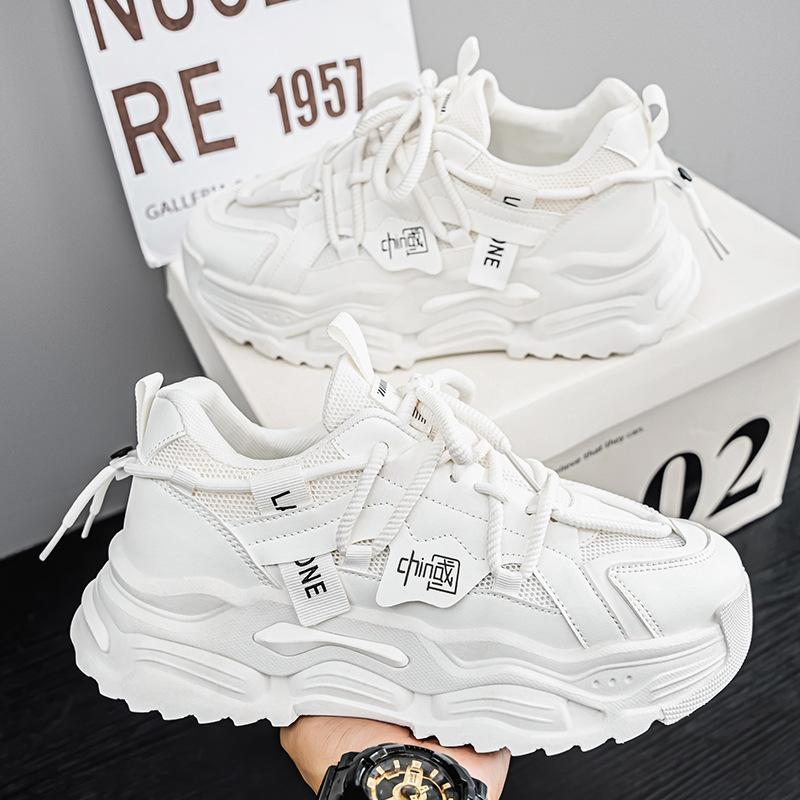 Толстая подошва, увеличивающая рост, мужские туфли для папы, весна 2025, новые дышащие и универсальные молодежные спортивные туфли для отдыха