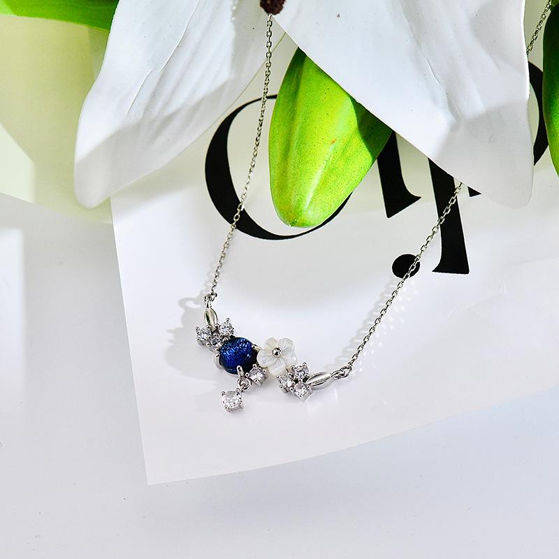 Мечтательное звездное небо стеклянный цветок циркон ожерелье нежная ключичная цепочка милая модная цепочка на шею женская