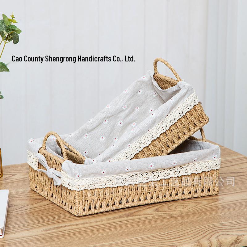 Плетеная корзина ручной работы для пультов и аксессуаров