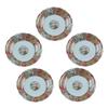 Yuuki Roman Small Plates (5 Pieces) - Nishiki Design, Old Imari Style, Gorgeous and Ornate [Arita Ware, Made In Japan]