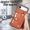 For iPhone Air Case Carbon Fiber Texture Leather Phone Back Cover with Card Holder
