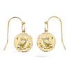 [R2590] - Gold Plated 'Ancient Greece' Earrings (owl) - 12 Mm