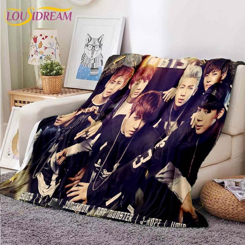 Новейшее одеяло Kpop Bangtan для мальчиков, одеяло для дивана-кровати, супер мягкое теплое одеяло, флисовое одеяло