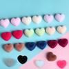 14 мм Плюшевая flocked-нашивка в форме сердца для DIY заколок для волос, чехлов для телефонов, магнитов, пряжек для обуви и аксессуаров для ювелирных изделий