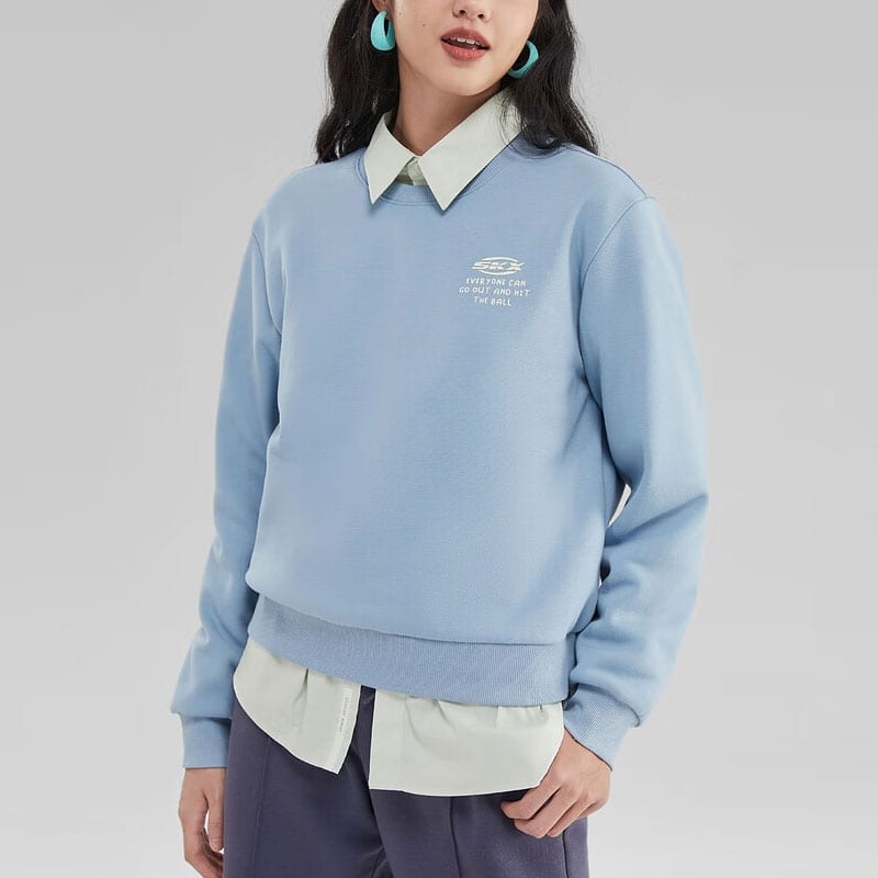 Skechers Skx Sweatshirts Women's Ashley Blue/0216 Crew Neck Moderate Regular P423W054-0216