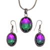 Tourmaline Set Gemstone Gift Wedding Party Bi-Color Pendant,Earring,Ring