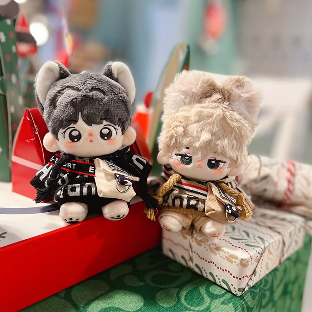 Niannyyhouse 10 см Плюшевая одежда Свободный Хип-хоп Набор с Худи, Стрейч-шортами, Рюкзаком и Одеждой для хлопковой куклы (Черный, 10см)