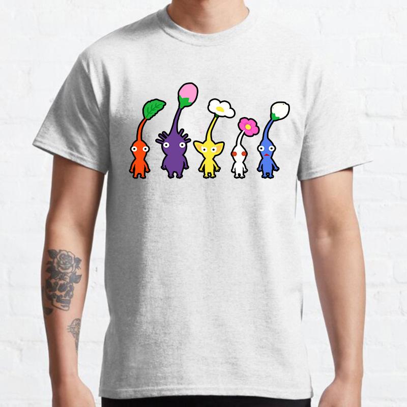 Kawaii Pikmin T Shirt Unisex Funny TShirt Harajuku Cute Cartoon Graphic Tshirts Summer Breathable Comfortable Tee Ropa Hombre
