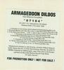 CD ARMAGEDDON DILDOS - 07104 CDZOT115PROMO Zoth Ommog 1994 Германия Танцевальная и Электронная Музыка Б/У