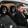 2 шт. Смешные мультяшные чехлы на подголовники автомобиля, Защита переднего сиденья для мужчин и женщин, Подарок на Хэллоуин и Рождество для водителей, автомобильные аксессуары