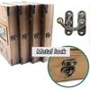 50 Sets of Bronze Hasp Horn Locks, Small Door Locks for Wooden Boxes, with Screws, 37 X 42mm (Left)
