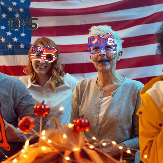 1/12 шт. Очки с американским флагом, патриотическая вечеринка в честь Дня памяти, звездно-полосатые очки для празднования Дня ветеранов США 4 июля