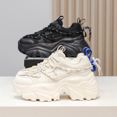 Лето 2025 новые толстоподошвенные увеличивающие рост кроссовки 'папины кроссовки' женские повседневные женские туфли делают ногу маленькой спортивная обувь женская классические маленькие белые кроссовки