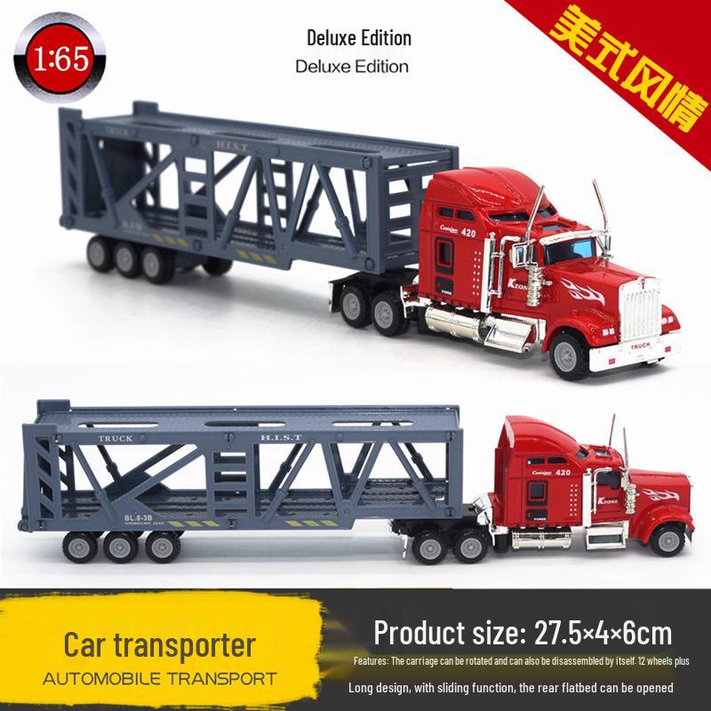 Children's Alloy Transport Toy: Pull-Back Fire Truck, Trailer, Tank & Excavator