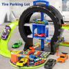 Kids Car Track Toy Tire Parking Lot Toy Parking Garage Toy Playset Birthday Gifts For Boys Girls Aged 3-6