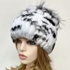 New Winter Real Rabbit Fur Beanies Hat Women 100% Genuine Real Rex Rabbit Hat Good Elastic Knitted Rex Rabbit Fur Caps