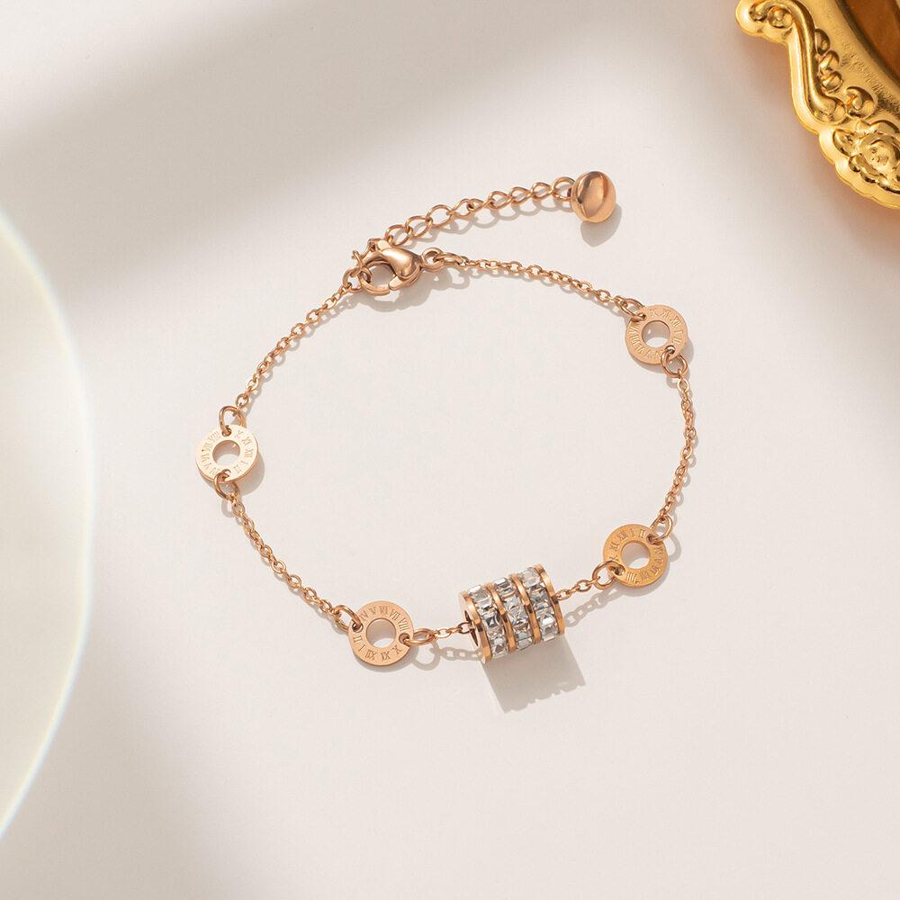 Темпераментный двусторонний браслет из нержавеющей стали, черный/цвет ракушки, четырехлистный клевер, элегантный браслет из розового золота