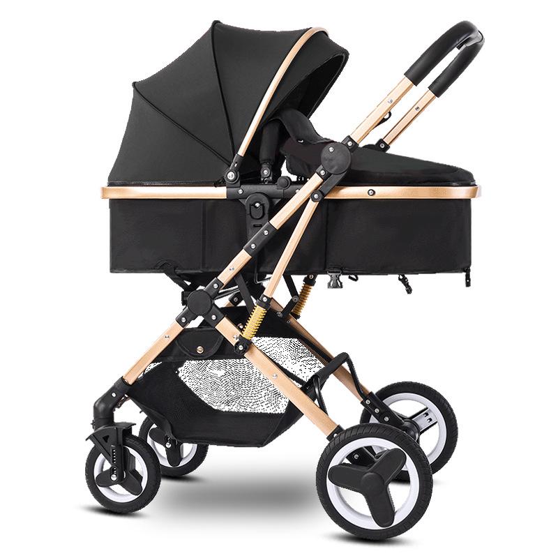 Конвертируемая коляска для новорожденного - Универсальная, Высокая посадка, Легкая, Двусторонняя, Дизайн со складыванием одной кнопкой.
