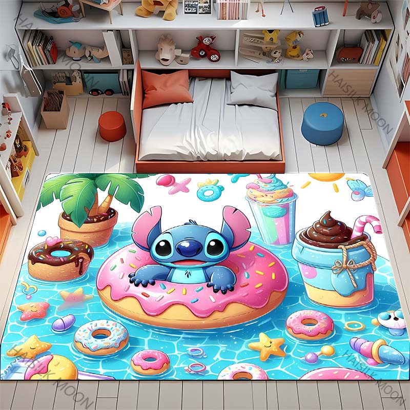 1PC St1tch Rug for Boys Bedroom Cartoon Carpet for Boys Girls Room Decor Colorful Soft Fluffy Carpet for Living Room Floor Mat