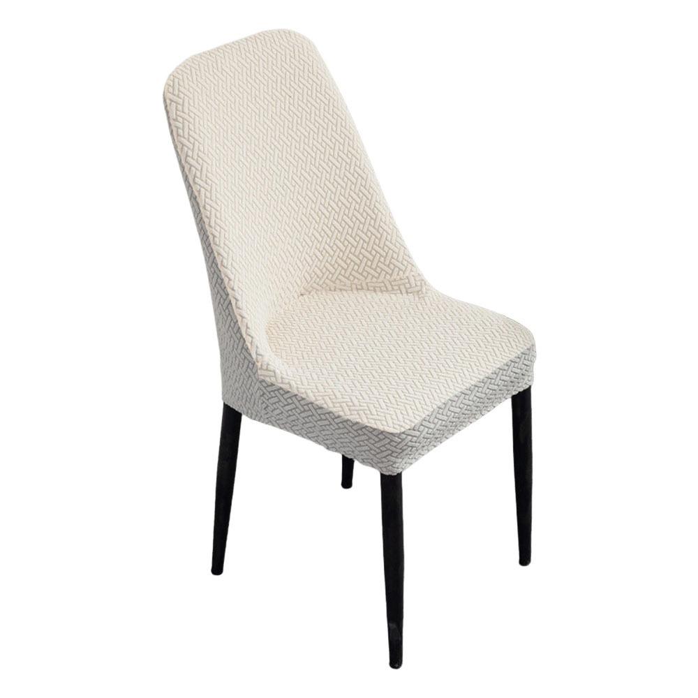 High-elastic Dining Chair Cover Anti-slip Curved Integrated Seat Cover Soft Jacquard Stool Slipcover for Home Decoration