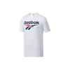 Reebok CL F Футболка с векторным логотипом, дышащая, с круглым вырезом, с коротким рукавом, унисекс, топы, белая FK2655