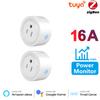 Монитор мощности 20a 16a Tuya Smart Zigbee, розетка для беспроводного управления с таймером энергии, работает с Alexa Google Home