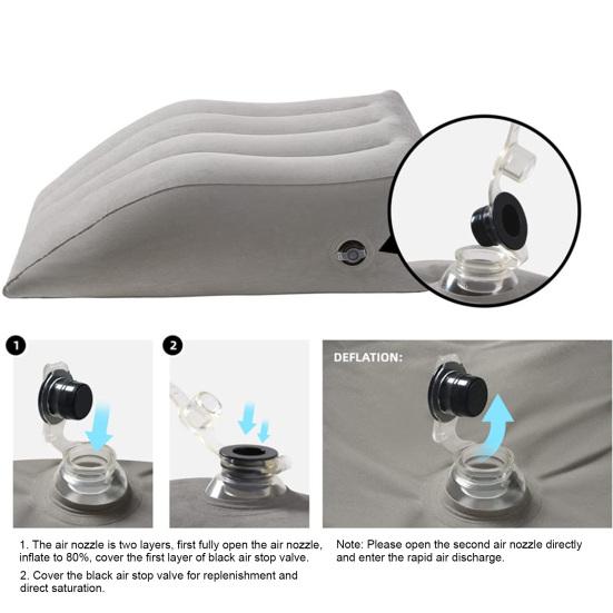 Inflatable Leg Elevation Pillow Portable Easy Inflation Flocking Pillow Ergonomic Design Multifunctional Pillow Circulation Pain Recovery Improved