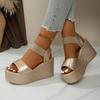 Women Wedges Sandals Summer Fashion Comfortable Platform Sandals Women Solid Color Wear-resistant Casual Platform Shoes Women