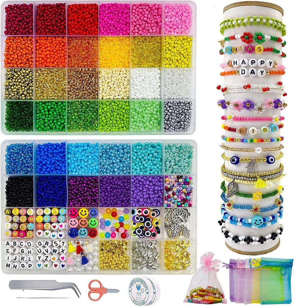 European & American DIY Rice Beads Set: Soft Clay Beads for Bracelets & Necklaces Jewelry Accessories