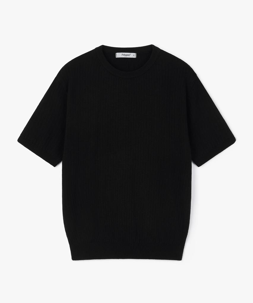 POLYGRAM Ribbed Round Short Sleeve Knit - 3 Colors