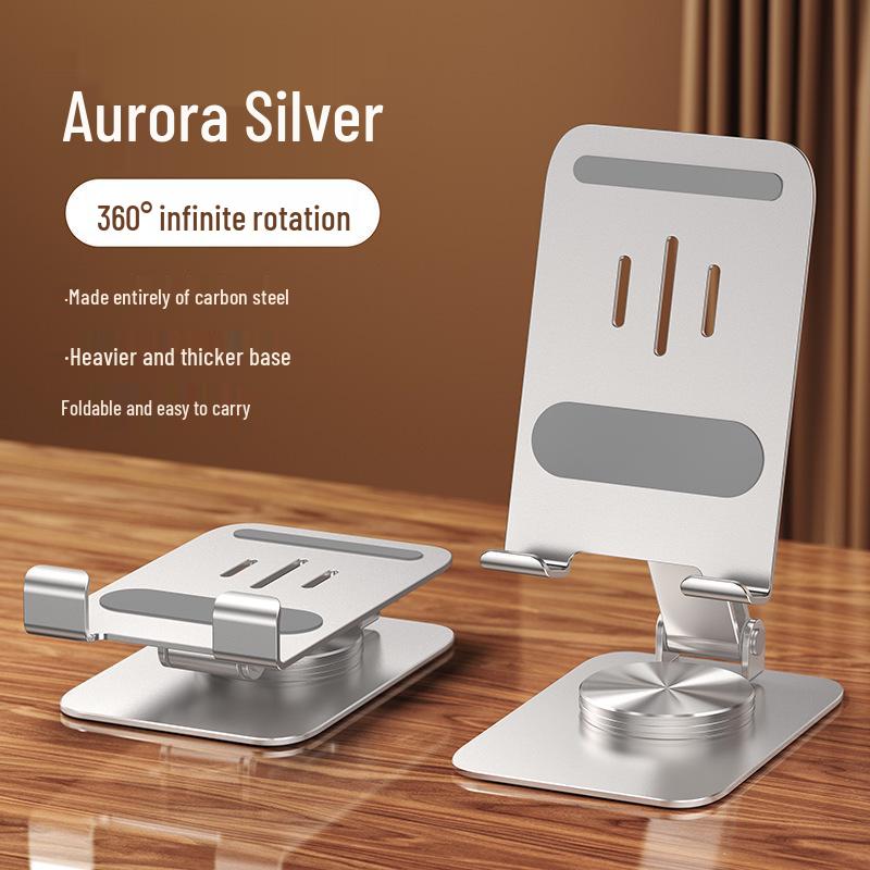 Wood Grain All-Metal Phone & Tablet Stand - Universal Holder for TV Show Watching, Custom Logo