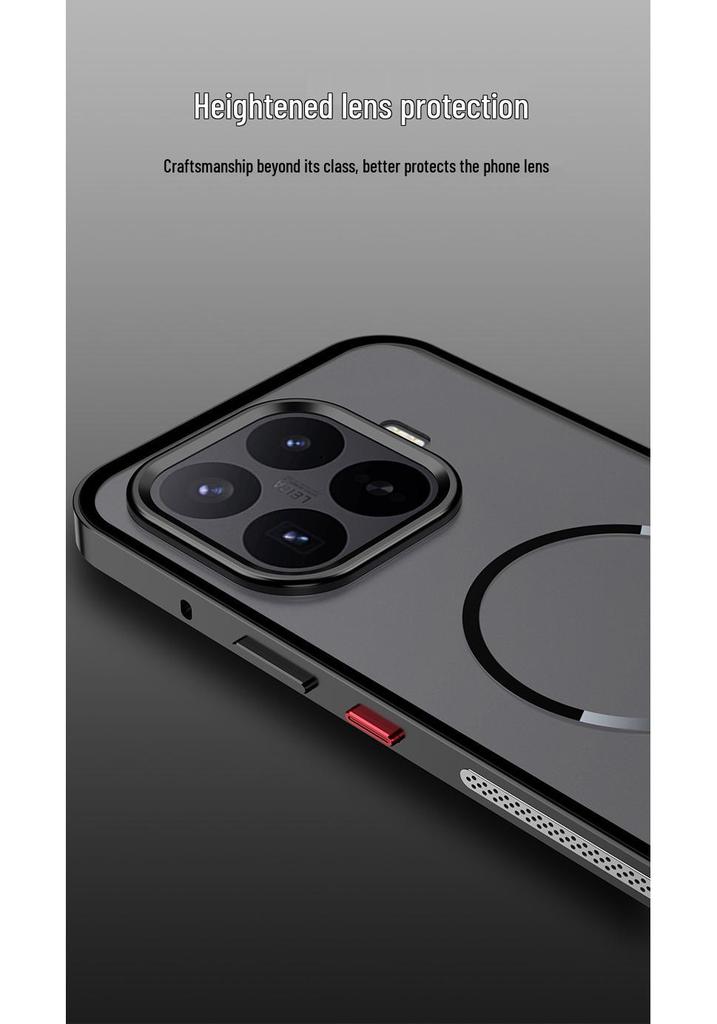 Магнитный металлический чехол Xiaomi 17T Pro с защитой от перегрева - Матовый, Защита от отпечатков пальцев, Защелкивающаяся боковая рамка