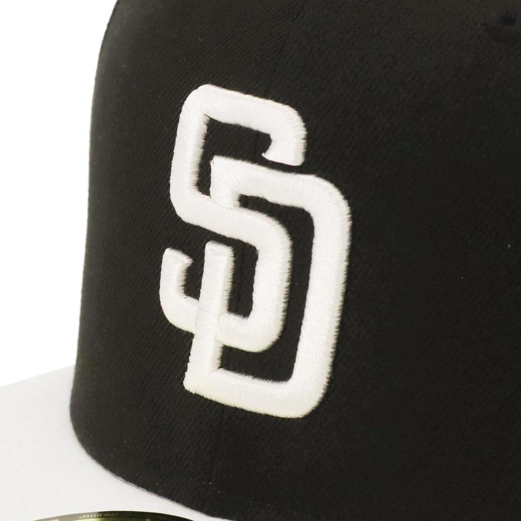 New Era Cap 59FIFTY 14676980 NER35C8246 MLB San Diego Padres SD Black SIDE PATCH 2-Tone ONSPOTZ Exclusive Men's Women's Hat 5950 Side Patch Straight