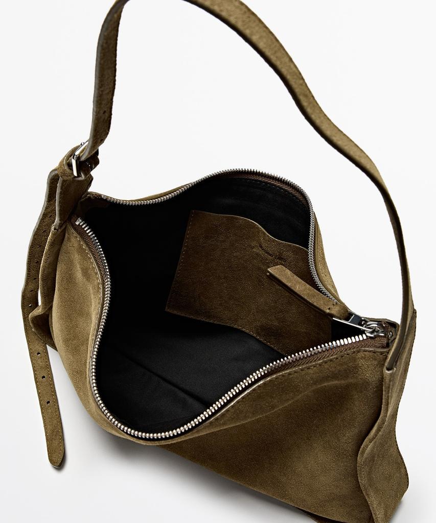 Massimo Dutti Split Suede Leather Crossbody Bag