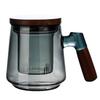 Wood Handle Glass Tea Cup with Tea Infuser with Lid Tea Maker Smooth Surface Tea Pitcher  Teaware
