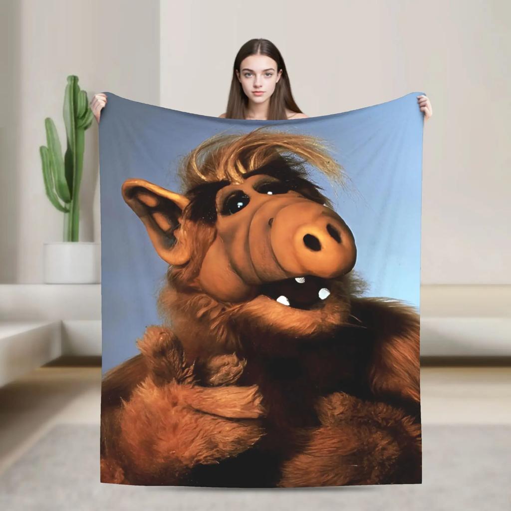 Супер Мягкое Плюшевое Одеяло ALF Фланелевое Плед для Детей и Взрослых Идеально для Домашнего Декора и Подарков
