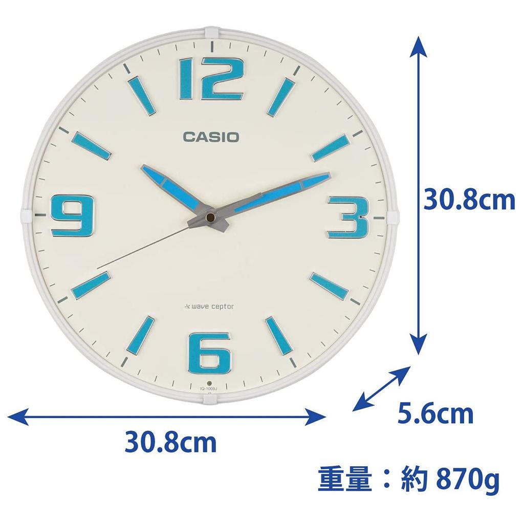 Casio Настенные ночные часы с секундной стрелкой, радиоуправляемые, белые, аналоговые, функция, IQ-1009J-7JF