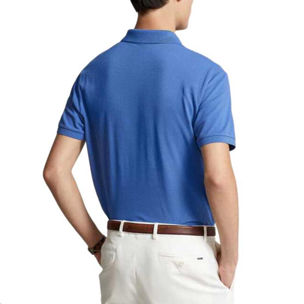 Polo Ralph Lauren однотонная вышитая рубашка поло с коротким рукавом с вышивкой, мужская, синяя MNPOKNI1N821950-430