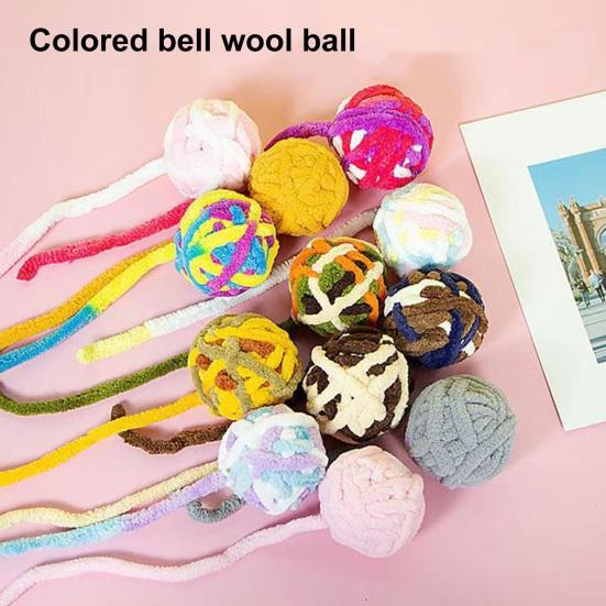 Интерактивная игрушка-мяч для кошек со звучащим колокольчиком, устойчивая к царапинам, веселая, интерактивная, яркая