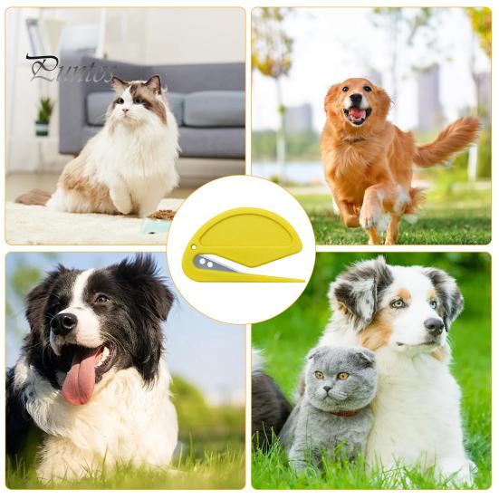 5 Pcs Knotting Comb Pet Grooming Brush for Dog Cats Multifunctional Shedding Tool for Removing Tangled Hair Hidden Blade Safe Design Detangling Comb