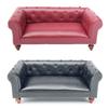Bedroom Leather Sofa Dark Sofa Miniature Furniture Model Doll Houses Couch Accessory Realistic Playset 1:12