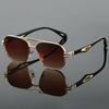 Vintage Square Sunglasses Men Classic Double Bridge Gradient Shades Trendy Retro Brand Designer Outdoor Sun Glasses
