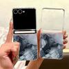 Яркий прозрачный магнитный чехол для телефона с принтом под мрамор для Samsung Galaxy Z Flip7 FE Flip6 Flip5 Flip7 6 5 Прозрачная жесткая ПК крышка