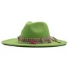 Autumn and winter retro woolen top hat women's new ethnic style jazz hat European and American bell-shaped hip-hop cm big brim felt hat
