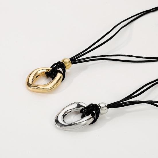 Женское ожерелье с подвеской из искусственной кожи, регулируемый неровный круглый кулон, завязывающийся узел, устойчивый к ржавчине, полированная поверхность, клубная вечеринка, чокер, шейное украшение