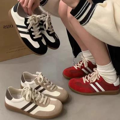 Красные женские весенне-осенние новые туфли на плоской подошве, студенческие универсальные спортивные и повседневные кеды