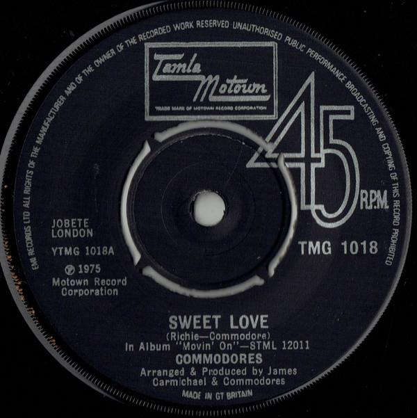 7inch Record COMMODORES - Sweet Love TMG1018 Tamla Motown 1976 UK Soul/Funk Used